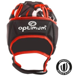 OPTIMUM Unisex Adult Razor Rugby Headguard Head Guard Razor L Black/Red L