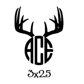 Unbranded Deer Horns Monogram For Yeti Cups, Tumblers, Mugs, Water Bottles, Car Windows