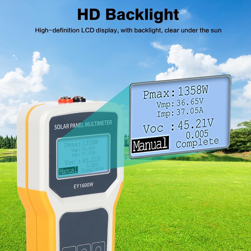Jadeshay Solar Panel Multimeter, EY1600W LCD Display Photovoltaic Panel Multimeter