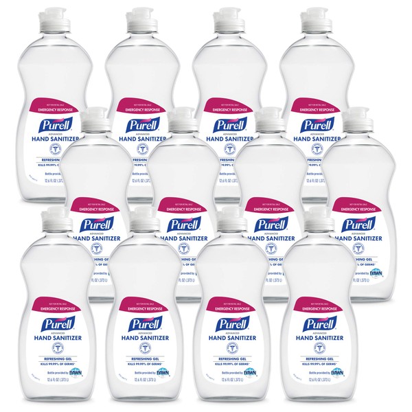 Purell Advanced Hand Sanitizer Refreshing Gel, Clean Scent, 12.6 Fl Oz Bottle (Pack of 12) - 9747-12-S
