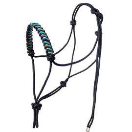 horzmetnex Rope Halters for Horses,Horse Rope Training Halter,Multiple, Beautiful Hand Braided,Horsehead Rope Halter (Black, Standard)