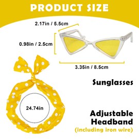 4 Pcs Hawaiian Porch Goose Outfit 50s Costume Accessories for 23" 17'' Plastic Cement Lawn Patio Goose Statue Clothes for Garden Patio Party Decoration, Yellow