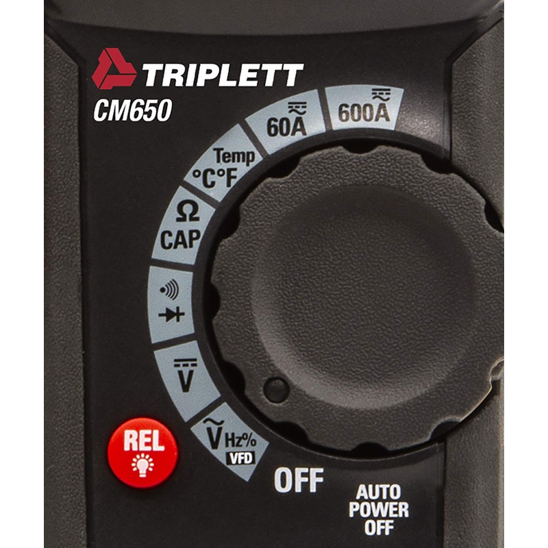 Triplett CM650 True RMS 6000 Count 600A AC/DC Clamp Meter
