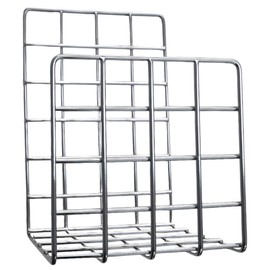 Olio Churvy Record & Book Stand - Chrome Storage Rack for Books, Vinyl LPs, & Magazines (Minimalist Holder, Heavy Duty, Sleek Design)