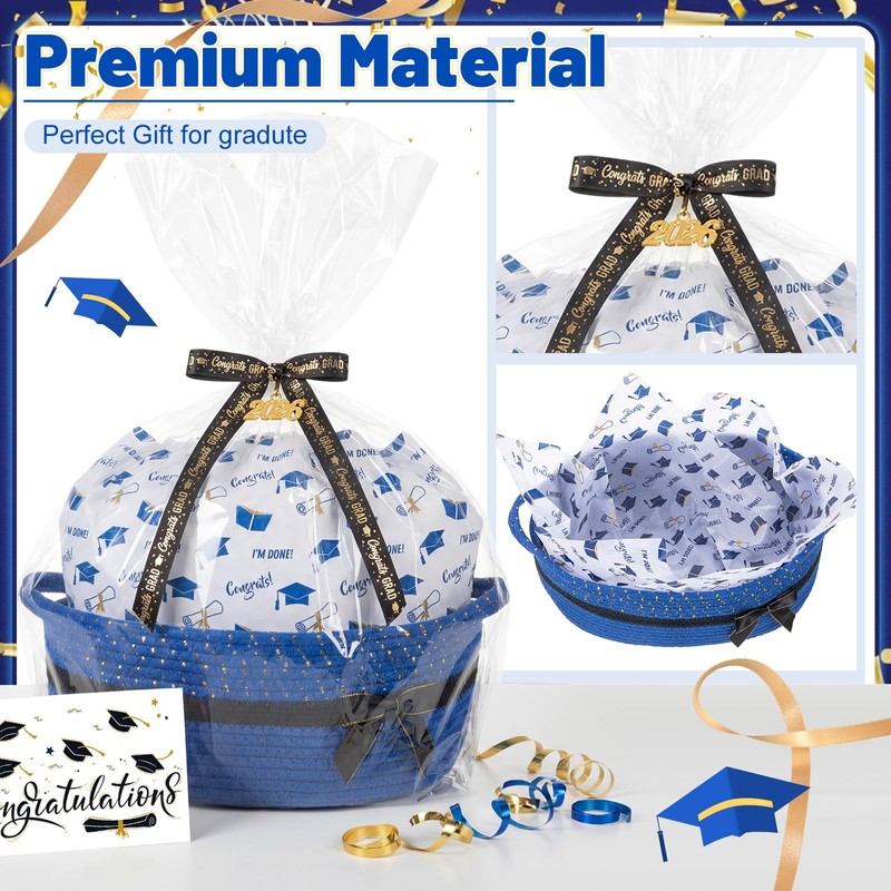 Colingmill Gift Basket for Graduation, Empty Woven Basket with Gift