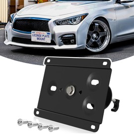 Front License Plate Holder No-Drill License Plate Bracket Mount Anti-Theft Frame Replacement Frames Compatible with 2016-up Infiniti Q50,Install in Seconds