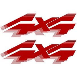 4x4 Off Road Decals (Red) - 1992 to 1996 Compatible with Ford Truck Bed