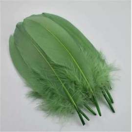 Pretty-Plumes Shamrock Green Goose Feathers  6-8"  12 Pc  Wedding Millinery Crafts Decoration