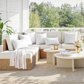 MIULEE 18x18 Outdoor Pillows,Set of 4 Throw Pillows Waterproof,Soft Support Throw Inserts Decorative Water Resistant for Patio Furniture and Garden