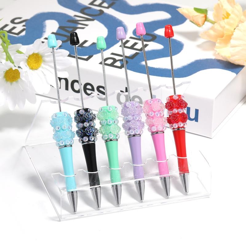 【P206】5pcs Beadable Pens pearl flower shape:_SL307005