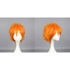 VOCOSTE Human Hair Wigs for Women, 12 Inch Orange Wigs