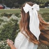 OndderWhite Oversized Hair Bows Satin Hair Bows for Women Large