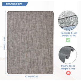 RccugmatS Chair Mat for Hardwood & Tile Floor, 47" x 52" Heavy Duty Office Chair Mat for Rolling Chairs, Anti Slip, Non-Curve, Floor Protector for Home Office, Gray Brown