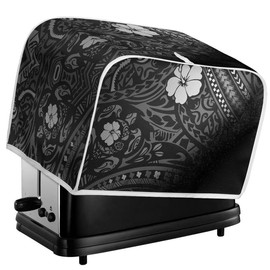 Daulesho - Cubierta para tostador de 2 y 4 rebanadas, diseño de hibisco degradado negro, resistente al agua, 90% poliéster + 10% elastano