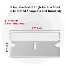 WORKPRO 100-Pack Single Razor Edge Blades, Industrial Scraper Razor Blades, High Carbon Steel One Edge Razor Blades