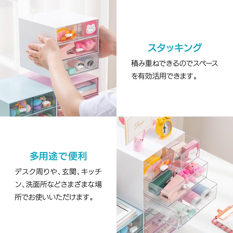 ENN LLC Desktop Storage Case 4 Drawer Storage Case Stationery
