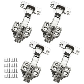 Scharniere für Schranktüren, Türscharniere Schrankscharnier mit integrierter Dämpfung, Softclose Scharnier Full Overlay, Möbelscharniere Topfscharnier 35mm für Küchen, Bad und Büroschränke (4 Stück)