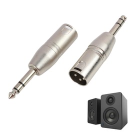 GodtKowty 2-Pack Jack to XLR Adapter, 6.35mm to Adapter, Durable Jack to XLR Converter, Professional Grade 1/4 Inch 6.35mm Male to Male Connectors for Mixers, Speakers, Audio Interfaces
