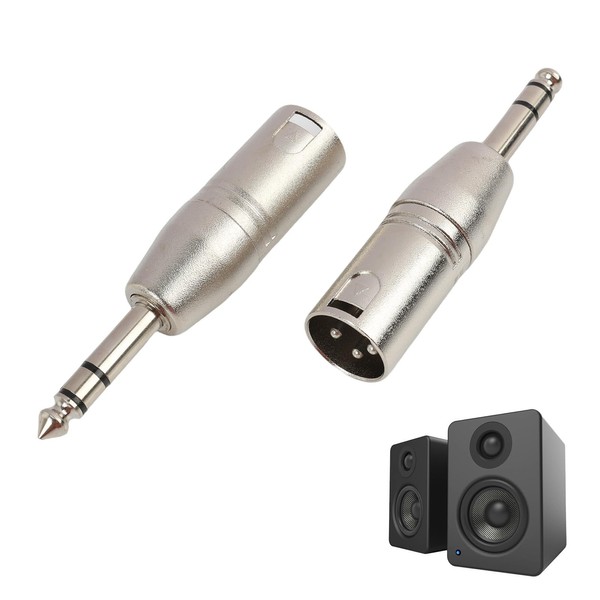 GodtKowty 2-Pack Jack to XLR Adapter, 6.35mm to Adapter, Durable