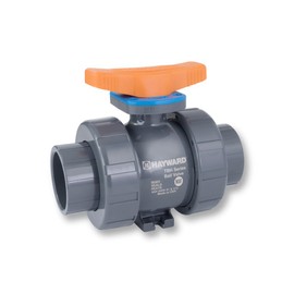 Hayward Flow Control TBH1100ASTE0000 Series TBH True Union Ball Valve, Socket/Threaded End, PVC with EPDM Seals, 1" Size