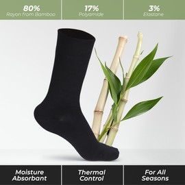 ELYFER Women's Thin Rayon Dress Socks- Casual Color Crew Socks, Comfort Seam