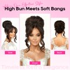 Messy Bun Hair Piece with Bangs – 2-in-1 Drawstring Ponytail