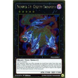 Deckboosters YuGiOh : PGL2-EN017 Unlimited Ed Number 14: Greedy Sarameya Gold Rare Card - ( Premium Gold 2 Yu-Gi-Oh! Single Card)