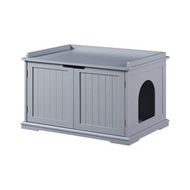 unipaws Cat Litter Box Enclosure Furniture, Cat Washroom, Hidden Litter Box Cover, Cabinet for Large Cat, Dog Proof Cat Litter Boxes, Hideaway Litter Box, Cat House, Grey