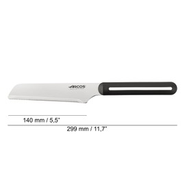 ARCOS Chef Knife 6 Inch Stainless Steel. Table Knife for Peeling Fruits and Vegetables. Ergonomic Polypropylene Handle. Suitable for all types of food. Series B-Line. Color Black and White.