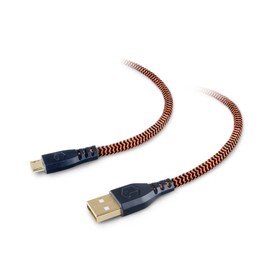 Tough Tested TT-FC6-MICRO 6-Foot Durable Braided USB Cable for Micro USB Equipped Devices - Data Cable - Retail Packaging - Black/Orange