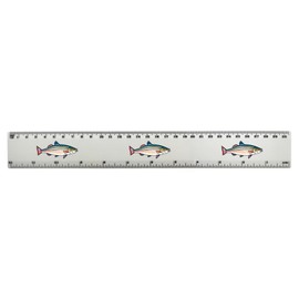 'Pike Fish' 30cm (12 Inch) White Plastic Ruler (RL00078364)