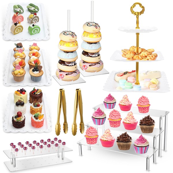 FillTouch 10 Pcs Dessert Table Display Set Including Cupcake Stand