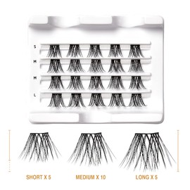 i•ENVY DIY Eyelash Extension Demi Extended - Featherlight Synthetic Reusable Artificial Eyelashes Multipack Lash Clusters