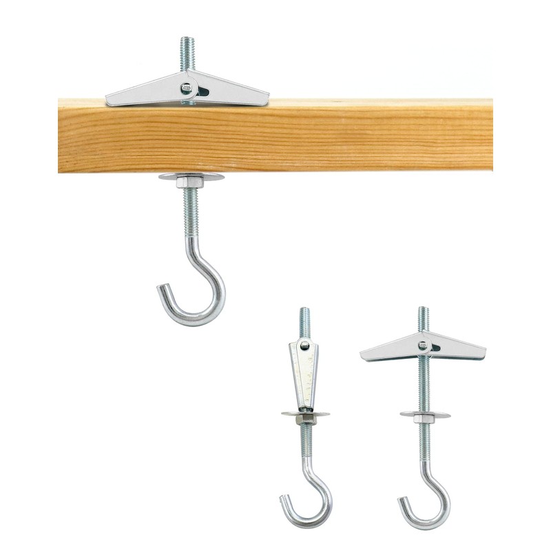 QWORK Ceiling Hooks, 12 Packs 3-9/16" Spring Toggle Wing Bolts