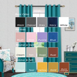 Mrs.Naturall Teal Blackout Curtains 84 Inch Length 2 Panels Set,Window Drapes Colorful Boho Curtains for Bedroom Living Room 84 Inches Long,Blue Green