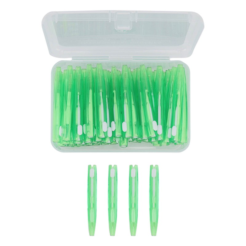 60Pcs Interdental Brush Practical Slim Braces Cleaner with PP Handle