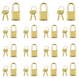 Piutouyar Small Gold Padlock, Jewelry Box Lock, Luggage Lock, Mini Diary Padlock for Box Craft(15Pcs)