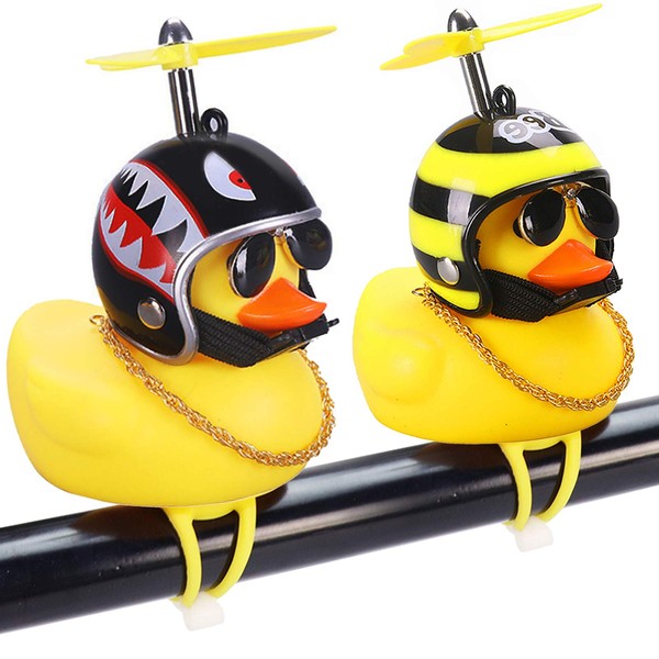 wonuu Rubber Duck Car Ornaments, 2Pcs Yellow Duck Car Dashboard