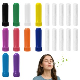BOULESENM 10 Piece Essential Oil Inhaler Set, Portable Inhalation Tube, Empty Inhaler with Hygroscopic Wicks - Empty Plastic Inhalers for Travel, Office & Home