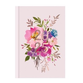 2025 A6 Hardcover Diary, Week to View Planner, Stylish Lilac Floral Design, A6 Size (Floral Pink)