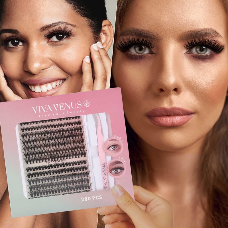 Lash Clusters Extension 280PCS Soft Individual Clusters Eyelash Extension 30