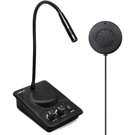 CallToU Window Speaker Intercom System,Dual Way Anti-Interference Intercommunication Microphone Talk Through Glass Window,for Business,Bank,Office,Hospital,Counter,Store,Station,School and More