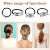 Yuanchu Pack of 4 Metal Hair Cuffs, Ponytail Hair Clip,