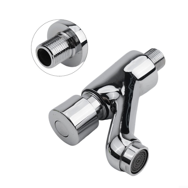 Bathroom Self-Closing Faucet Sink Push Wall Tap Delay Single Lever