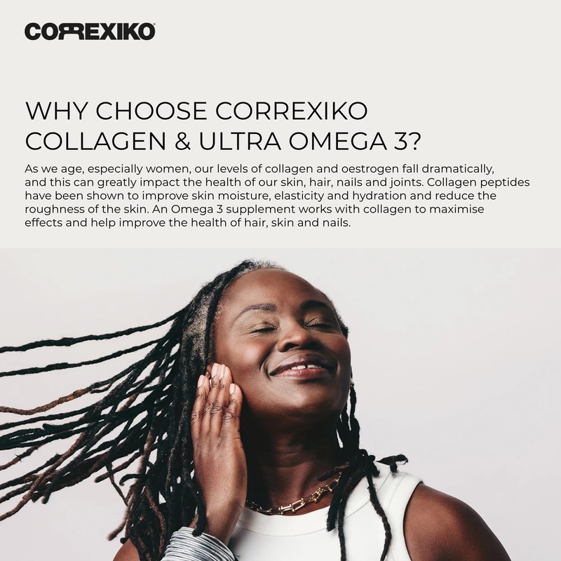 CORREXIKO Marine Collagen Capsules & Ultra Omega 3 Supplement Bundle