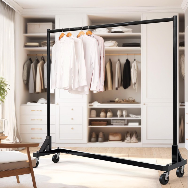 Simple Houseware Industrial Grade Z-Base Garment Rack, 500lb Load with