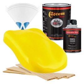 Custom Shop - Viper Yellow - Hot Rod Flatz Flat Matte Satin Urethane Auto Paint - Complete Quart Paint Kit - Professional Low Sheen Automotive, Car Truck Coating, 4:1 Mix Ratio