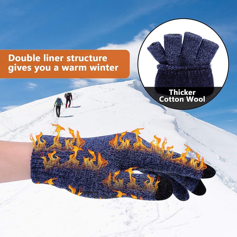 TOCOZOC Guantes de Invierno Con Pantalla Táctil Antideslizante Para Hombre