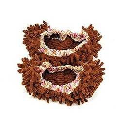AKORD Mop Shoe Dust Floor Cleaning Slipper, Microfibre, Coffee, 28 x 13.5 x 5.2 cm