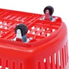 6PCS Plastic Shopping Basket with Handles&Wheels, 35L Rolling Shopping Cart